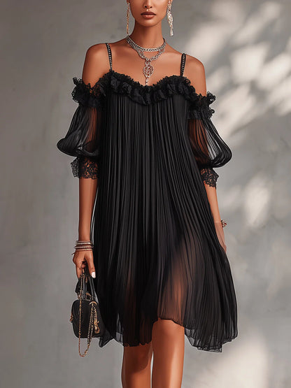 Vittoria | Minivestido de Muselina Negro