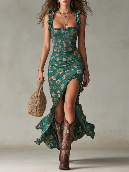 Vestido Caroline | Verde Bohemio