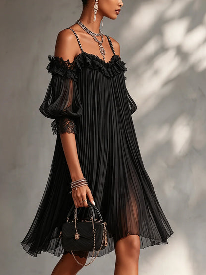 Vittoria | Minivestido de Muselina Negro