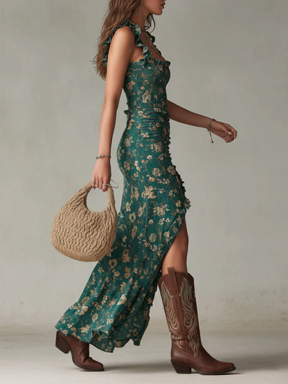 Vestido Caroline | Verde Bohemio