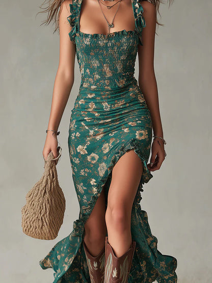 Vestido Caroline | Verde Bohemio