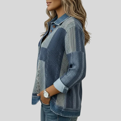 Jersey de Cuadros Efecto Denim