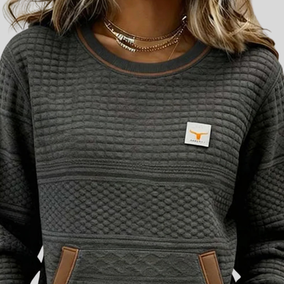 Jersey Acolchado de Cuello Redondo
