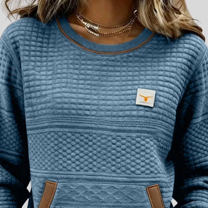 Jersey Acolchado de Cuello Redondo