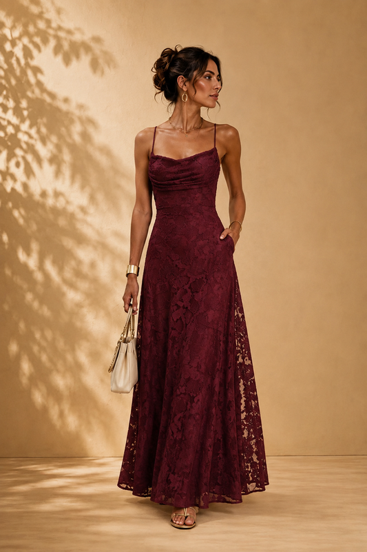 Louise | Vestido Maxi de Encaje Floral