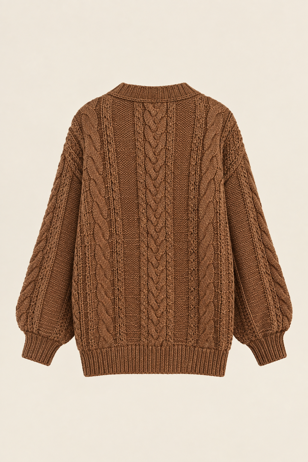Solène | Cárdigan de Punto Trenzado en Camel