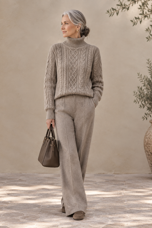 Odette | Jersey de Lana Merina Cuello Alto
