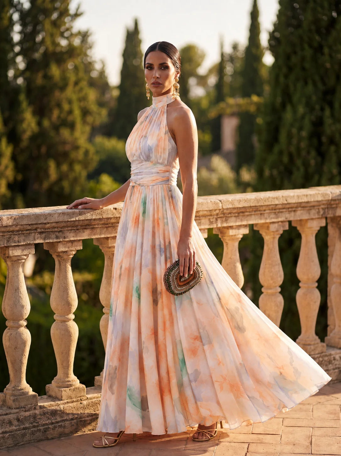 MELISSA™ | Vestido Halter de Satén – Elegancia Atemporal