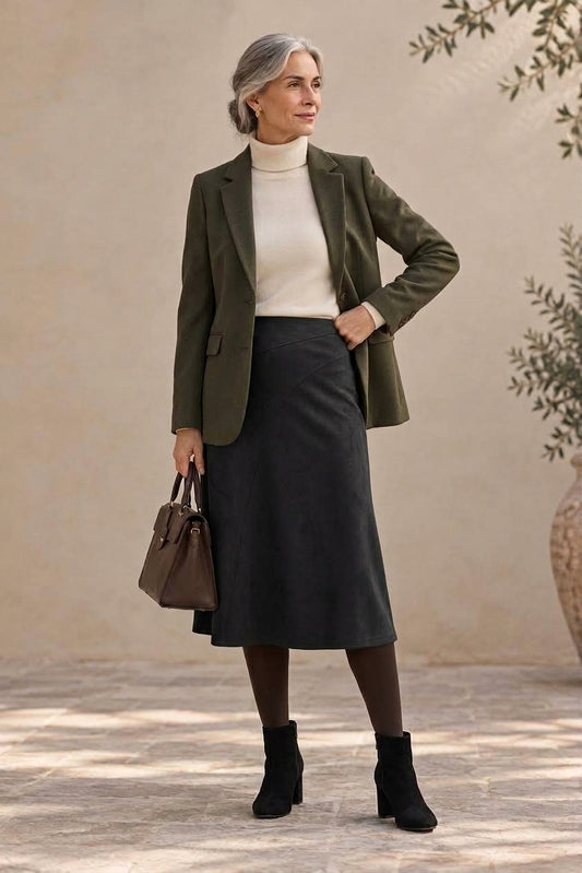Claire | Falda Midi Corte en A