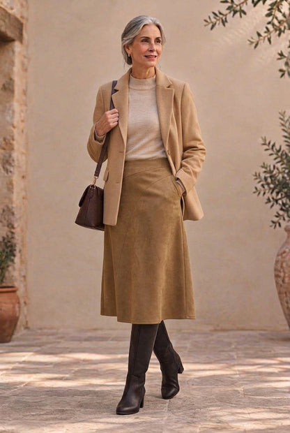 Claire | Falda Midi Corte en A