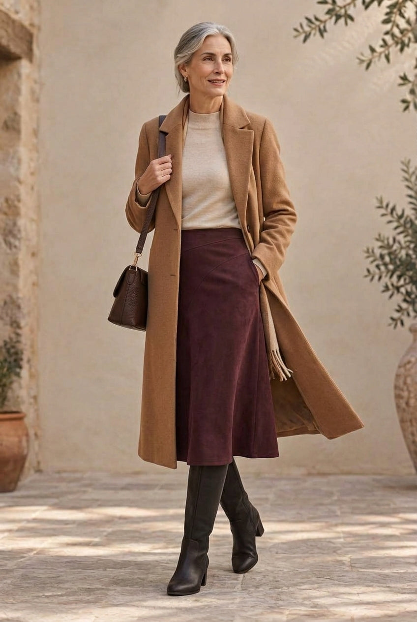 Claire | Falda Midi Corte en A