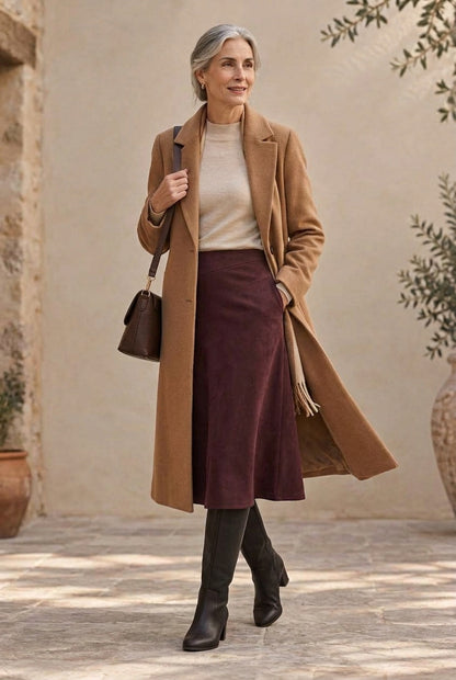 Claire | Falda Midi Corte en A