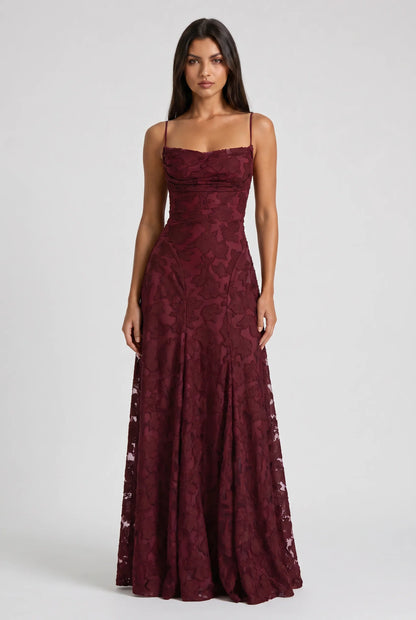 Louise | Vestido Maxi de Encaje Floral