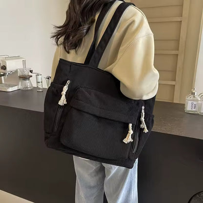 Valentina | Bolso de Pana con Múltiples Bolsillos