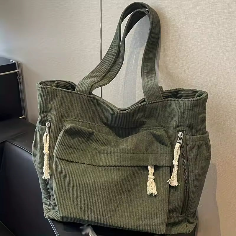 Valentina | Bolso de Pana con Múltiples Bolsillos