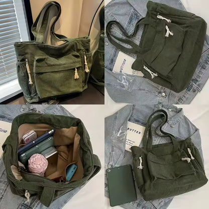 Valentina | Bolso de Pana con Múltiples Bolsillos
